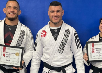 ترقية الزوج والزوجة بيدرو مارينيو وفيكتوريا مونتريسور إلى الحزام الأسود في الجوجيتسو البرازيلية