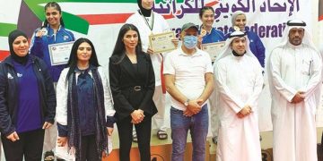 المطوع والسعيد والبوغانمي بطلات الكويت للكراتيه