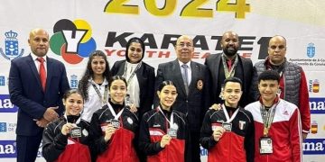 4 فضيات جديدة لشباب مصر فى الدوري العالمي للكاراتيه