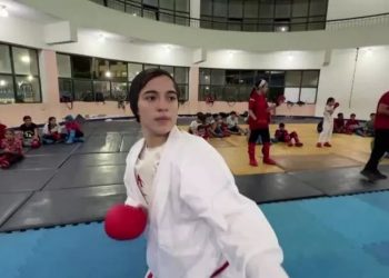ميس البسطامي.. بطلة غزة فى الكاراتيه تتدرب فى القاهرة