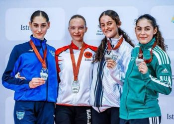 لاعبة فلسطين مريم بشارات تفوز ببرونزية الدوري العالمي للكاراتيه