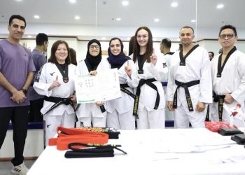 6 من لاعبات القادسية يحصلن على الحزام الأسود فى التايكوندو