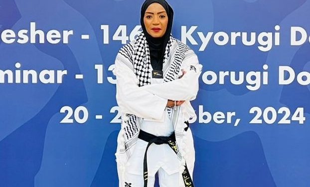 سماح .. أول فلسطينية تحصل على شارة التحكيم الدولي للتايكوندو