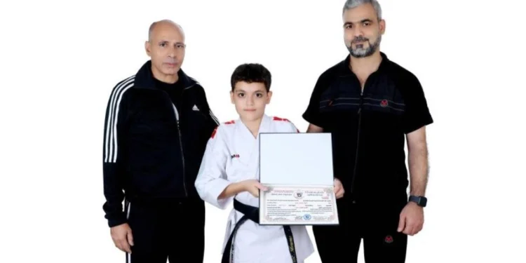 السوري البراء باسم جمو يحصل علي الحزام الأسود (شودان – دان 1)